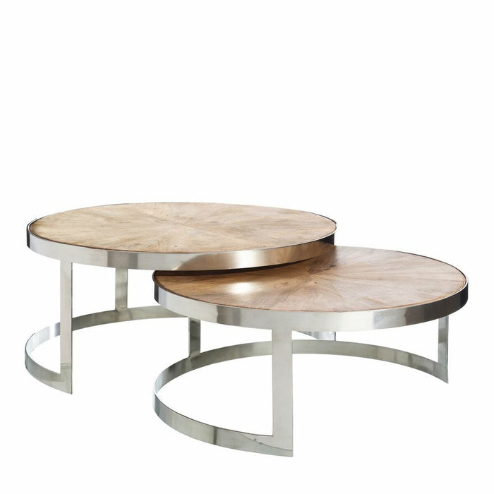 Centre Table Silver Natural 100 x 100 x 45 cm (2 Units)