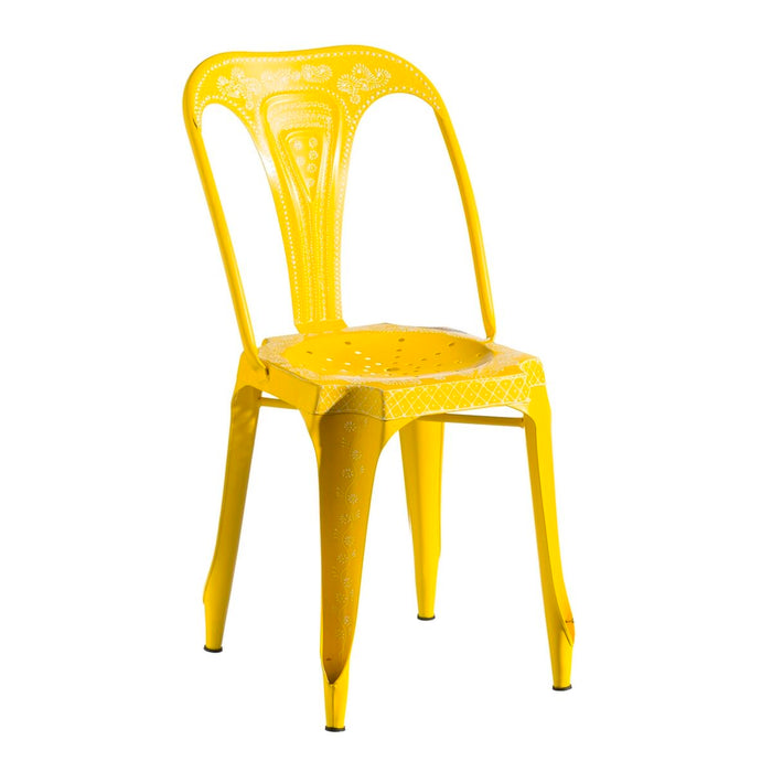 Dining Chair Yellow 41 x 39 x 85 cm