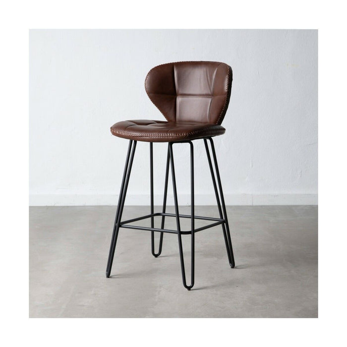 Stool 45 x 48,5 x 95 cm Metal Camel Synthetic Leather