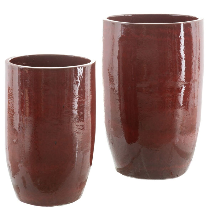 Vase 52 x 52 x 80 cm Ceramic Red (2 Units)