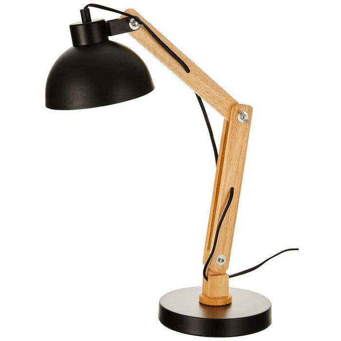 Flexo/Desk lamp EDM Black Wood Metal 60 W E27 Ø 16 x 53 cm