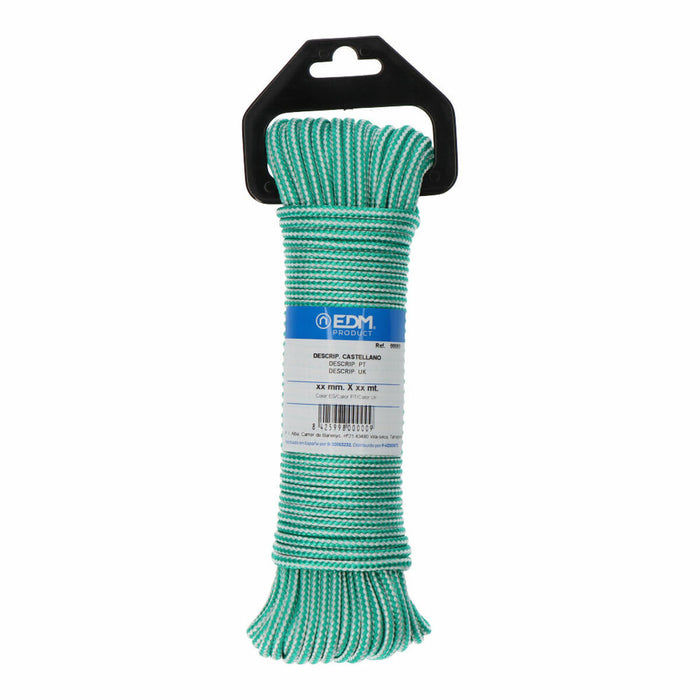 Washing Line EDM 87912 White Green polypropylene 4,5 mm x 25 m Braiding