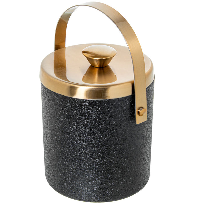 Ice Bucket Alexandra House Living Black Golden Metal 15 x 18 x 15 cm