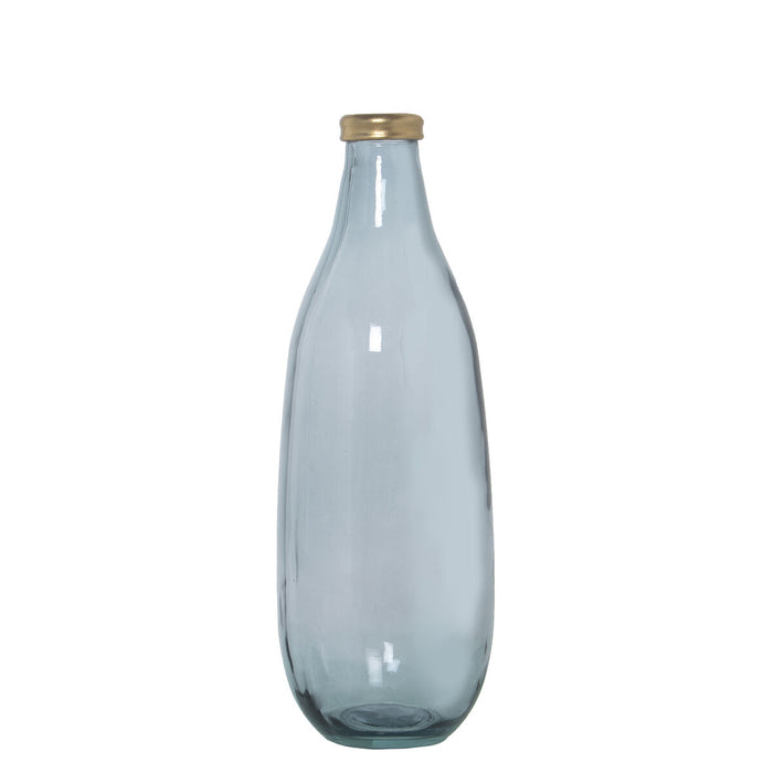 Vase made from recycled glass Alexandra House Living Blue Golden Crystal 15 x 40 cm