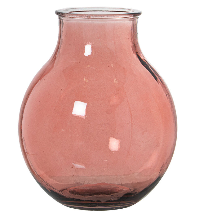 Vase made from recycled glass Alexandra House Living Pink Crystal 27 x 27 x 32 cm