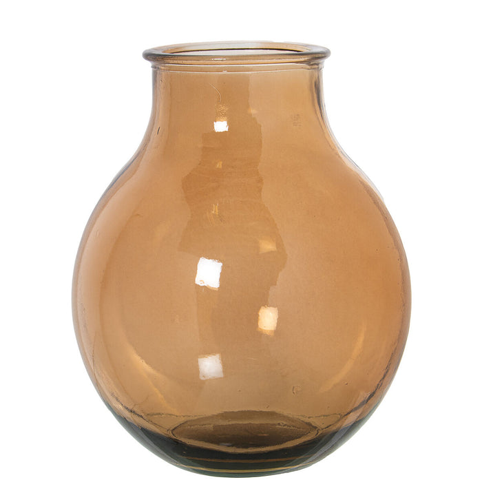 Vase made from recycled glass Alexandra House Living Brown Crystal 27 x 27 x 33 cm