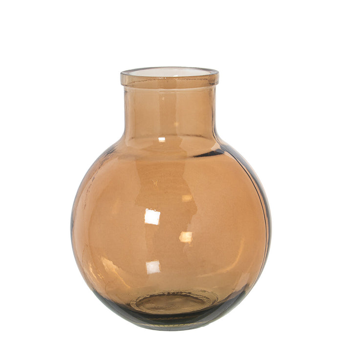 Vase made from recycled glass Alexandra House Living Brown Crystal 23 x 23 x 31 cm