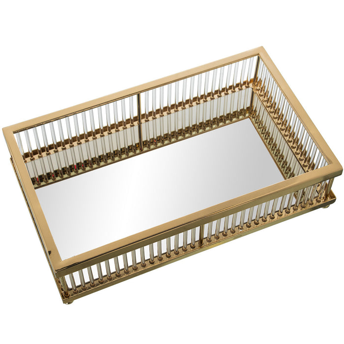 Tray Alexandra House Living Golden Crystal Iron 30 x 7 x 18 cm