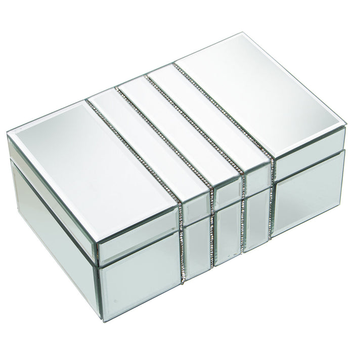 Jewelry box Alexandra House Living Grey Crystal Mirror 22 x 9 x 14 cm