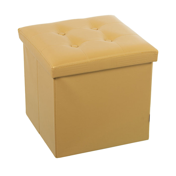 Pouffe Alexandra House Living Golden Polyskin 38 x 38 x 38 cm Foldable