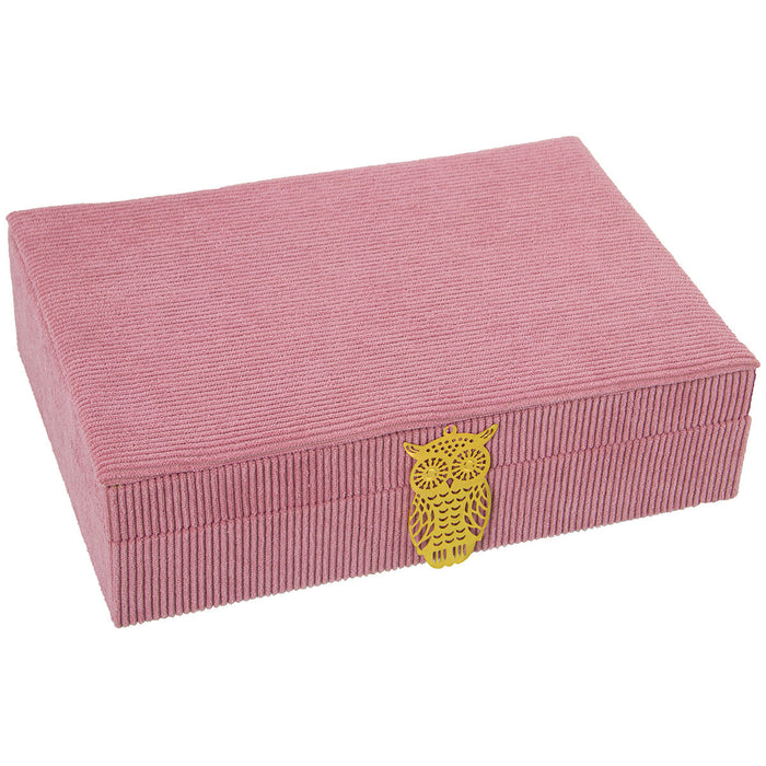 Jewelry box Alexandra House Living Pink Textile 28 x 7 x 20 cm