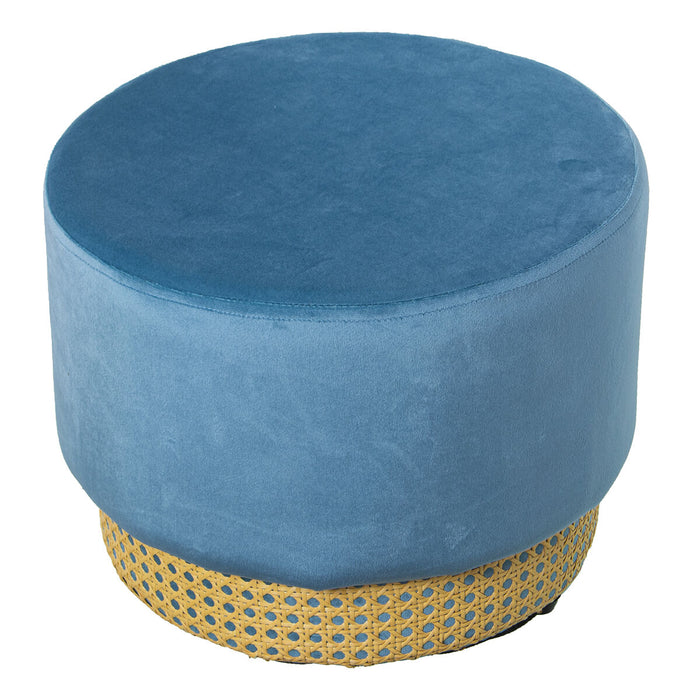 Pouffe Alexandra House Living Blue Velvet Wood 35 x 27 x 35 cm