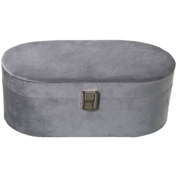 Jewelry box Alexandra House Living Grey Textile 26 x 10 x 13 cm