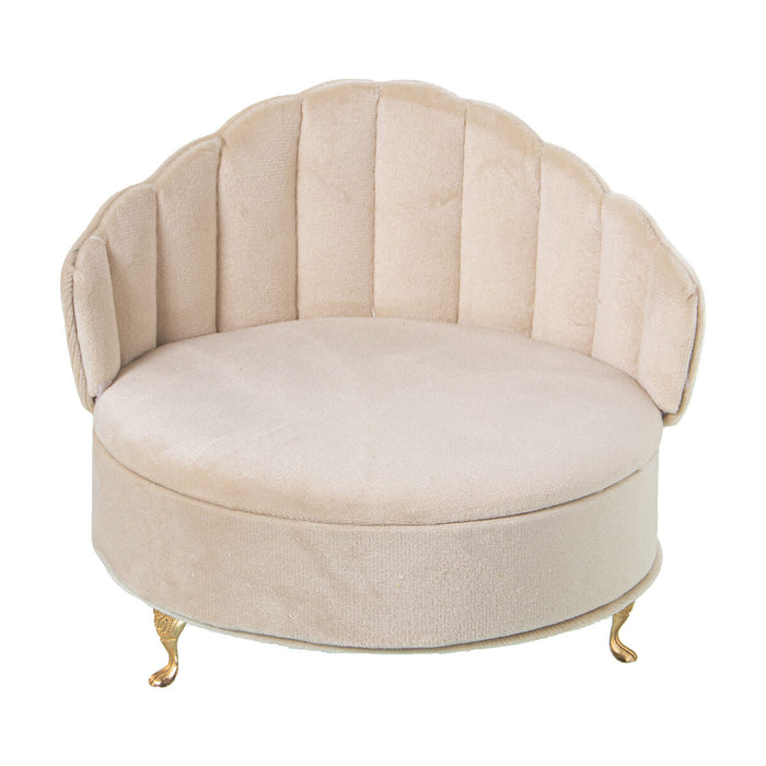 Jewelry box Alexandra House Living Cream Textile 17 x 15 x 17 cm Armchair