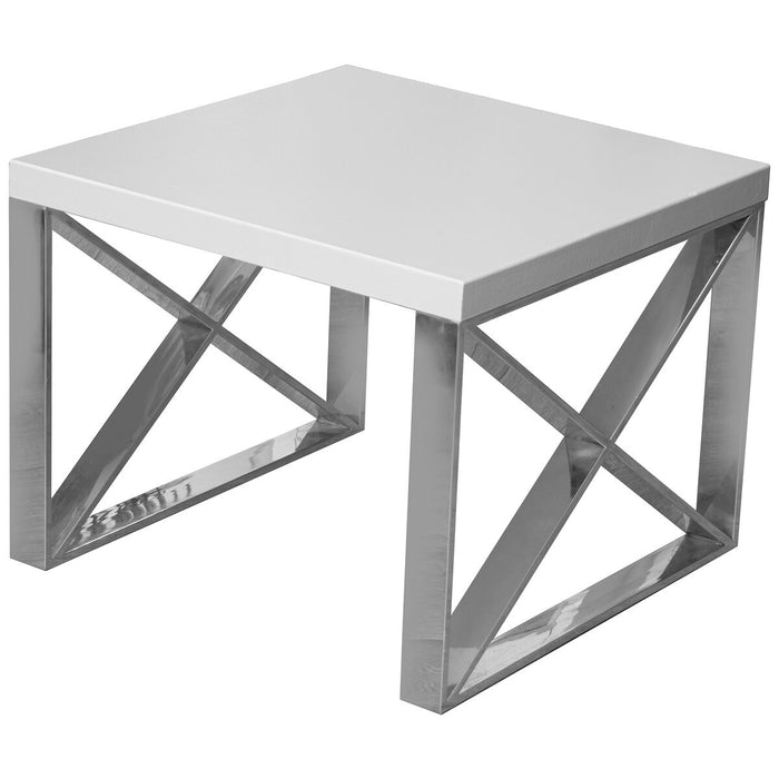 Side table Alexandra House Living White 50 x 43 x 50 cm