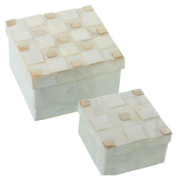 Set of decorative boxes Alexandra House Living Mother of pearl 2 Pieces