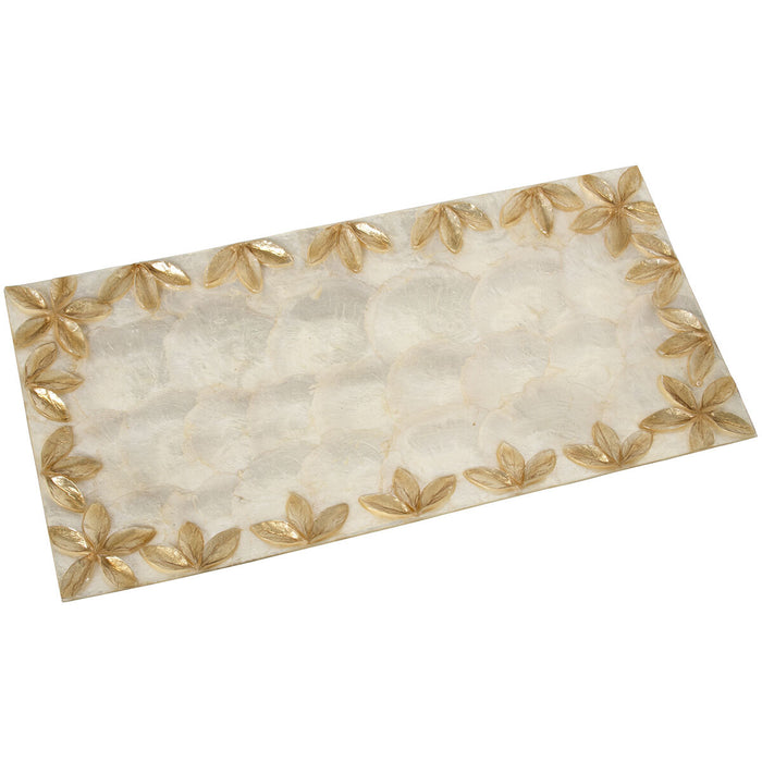 Centerpiece Alexandra House Living Beige Natural Mother of pearl 2 x 19 x 37 cm