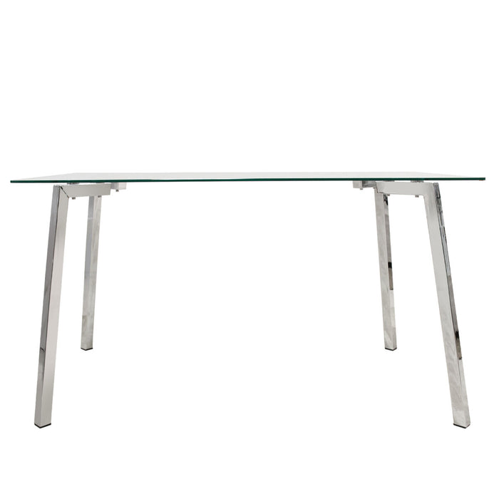 Dining Table Alexandra House Living Grey Transparent Crystal 140 x 75 x 80 cm