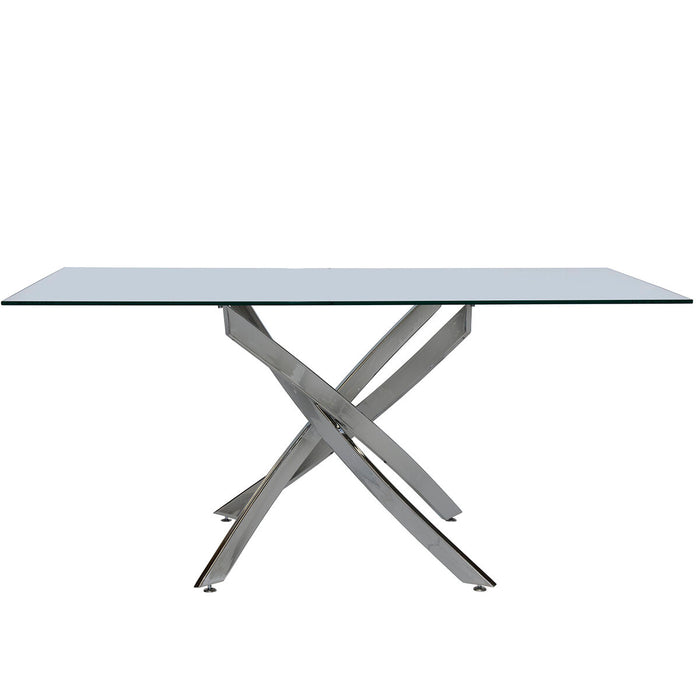 Dining Table Alexandra House Living Grey Transparent Crystal 160 x 73 x 90 cm