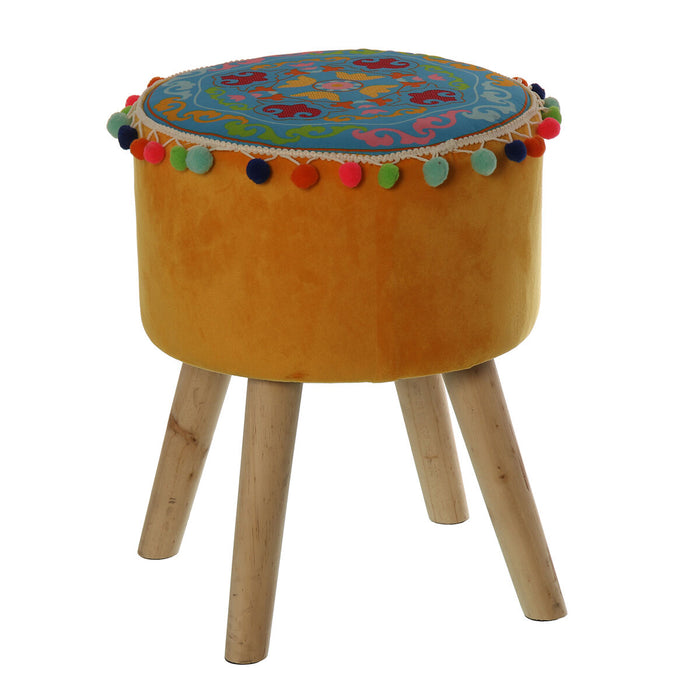 Stool Alexandra House Living Multicolour Wood 30 x 40 x 30 cm