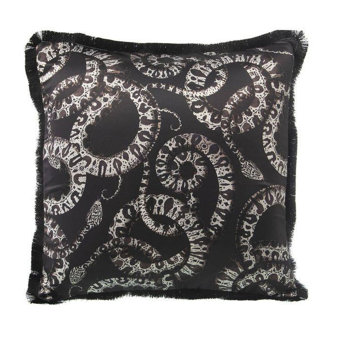 Cushion Alexandra House Living Black Textile Snake 45 x 45 cm