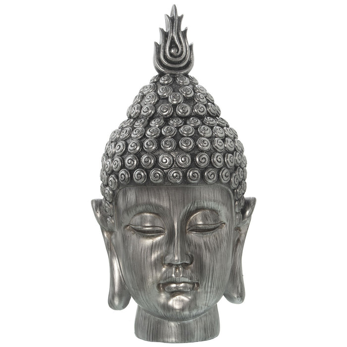 Bust Alexandra House Living Silver Plastic Buddha 19 x 19 x 35 cm