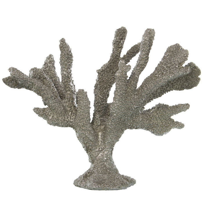 Decorative Figure Alexandra House Living Grey Silver Coral 30 x 25 x 14 cm Resin