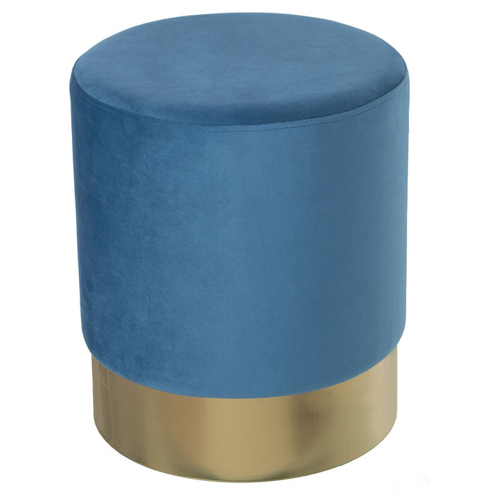 Pouffe Alexandra House Living Blue Velvet Wood 35 x 42 x 35 cm