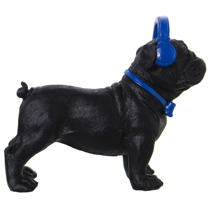 Decorative Figure Alexandra House Living Blue Black Plastic Dog Headphones 11 x 22 x 19 cm