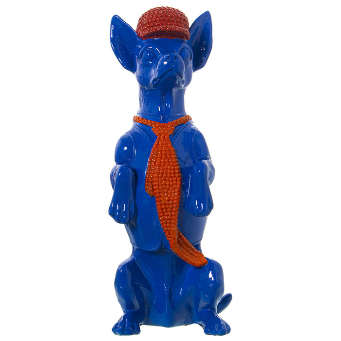 Decorative Figure Alexandra House Living Blue Orange Plastic Dog Tie 13 x 16 x 30 cm