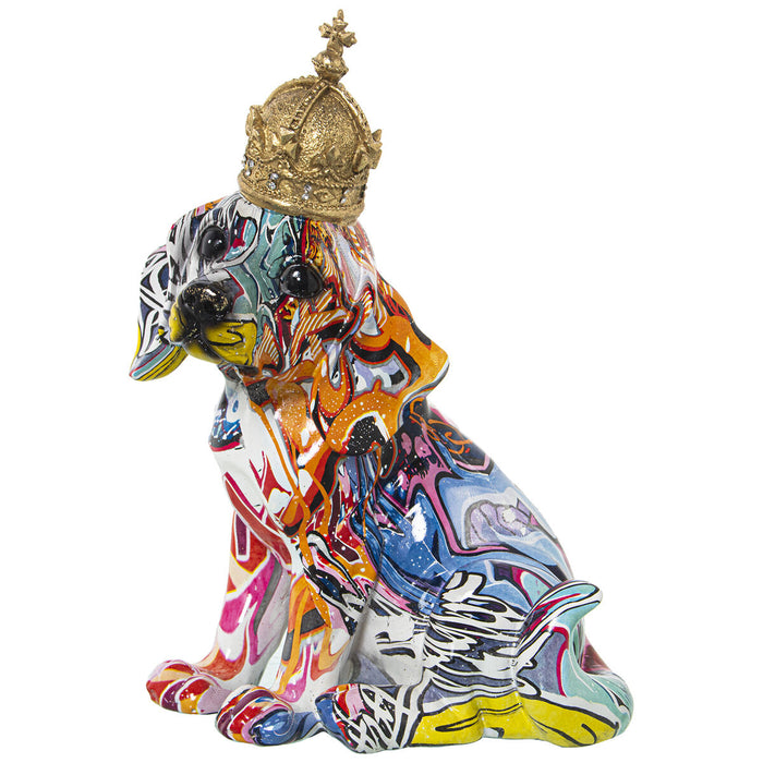 Decorative Figure Alexandra House Living Multicolour Plastic Dog Crown 16 x 20 x 27 cm
