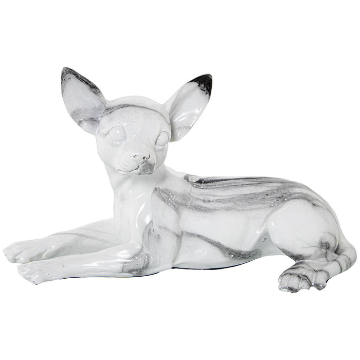 Decorative Figure Alexandra House Living Plastic Dog 17 x 28 x 18 cm Marble
