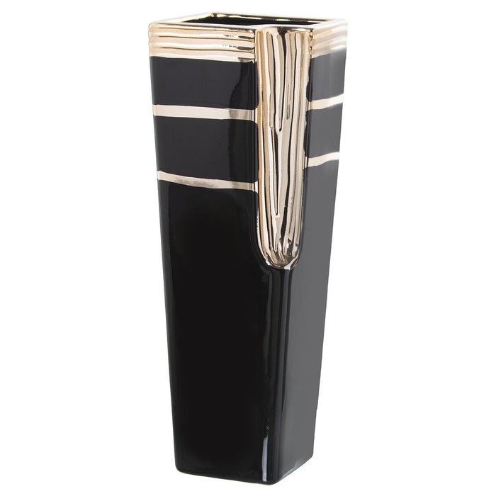 Vase Alexandra House Living Black Golden Ceramic 13 x 13 x 32 cm