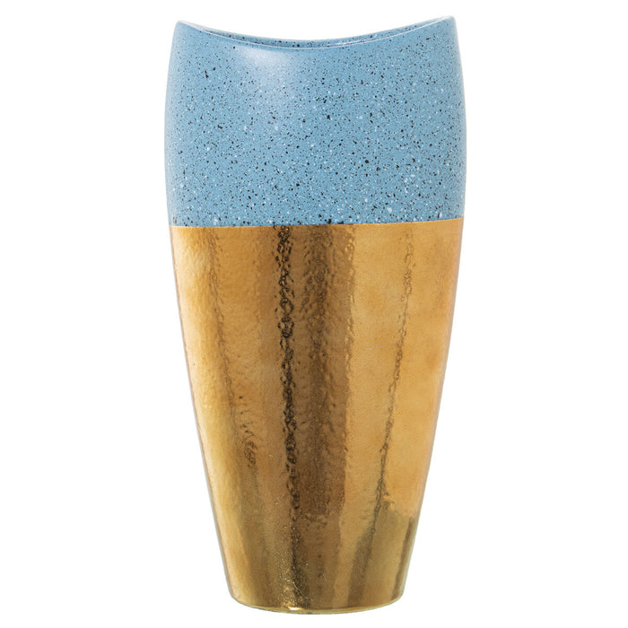 Vase Alexandra House Living Blue Golden Ceramic 13 x 18 x 36 cm