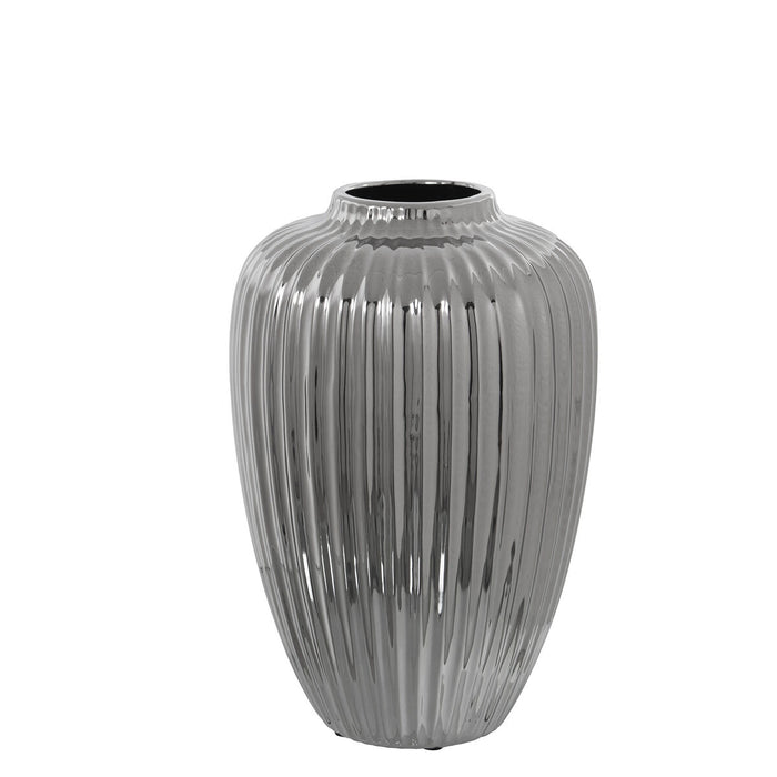 Vase Alexandra House Living Silver Ceramic 21 x 21 x 32 cm