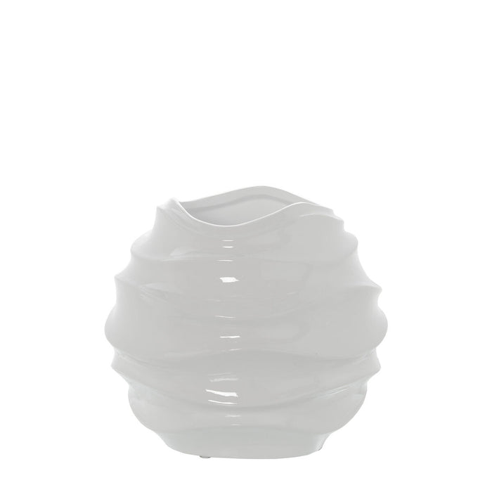 Vase Alexandra House Living White Ceramic Shiny 30 x 20 cm 26 x 25 x 21 cm