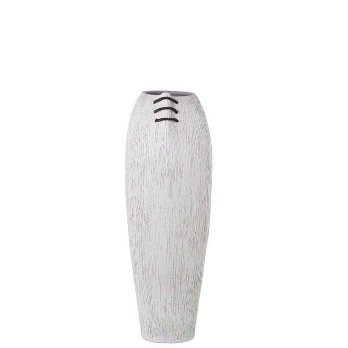 Floor vase Alexandra House Living White Ceramic Stripes 20 x 20 x 57 cm