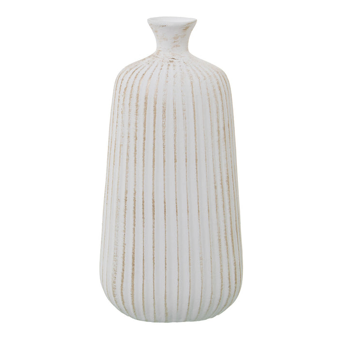 Vase Alexandra House Living White Golden Ceramic 18 x 18 x 37 cm