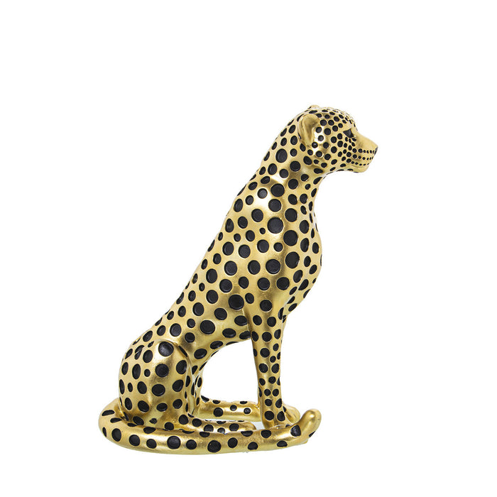 Decorative Figure Alexandra House Living Black Golden Plastic Leopard 12 x 22 x 27 cm