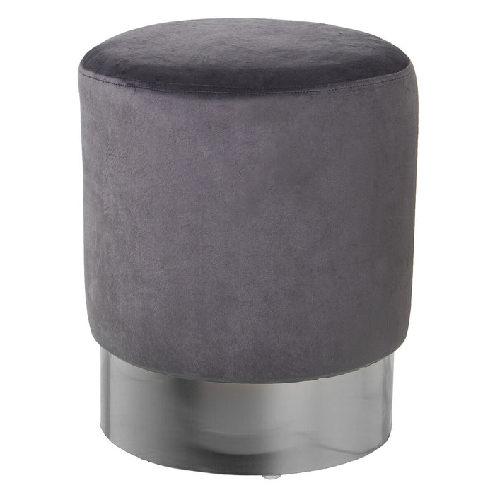 Pouffe Alexandra House Living Grey Silver Velvet Wood 10 x 42 x 35 cm