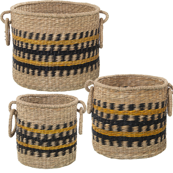 Set of Baskets Alexandra House Living 75966 Brown wicker Rattan Natural Fibre (3 Units)