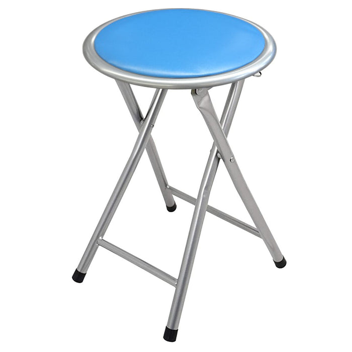 Folding Stool Alexandra House Living Blue Wood 30 x 45 x 30 cm