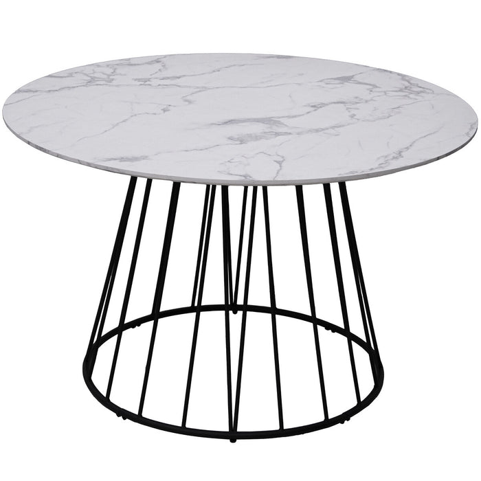 Dining Table Alexandra House Living White Black Metal 120 x 75 x 120 cm