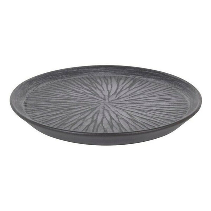 Flat plate Stoneware Lotus Porcelain Black (ø 23 x 2,5 cm)