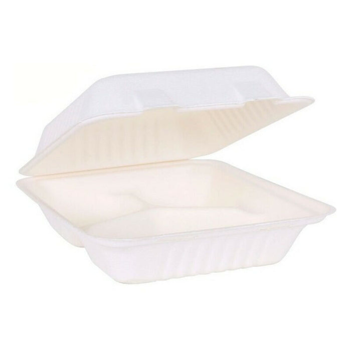 Set of Food Trays Viejo Valle White 22,5 x 20,5 x 7,7 cm Lunch box 3 Compartments