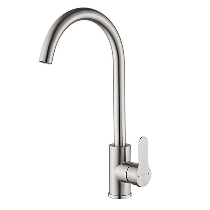 Mixer Tap Fontastock Grey Stainless steel Ceramic Zinc Alloy C-shaped