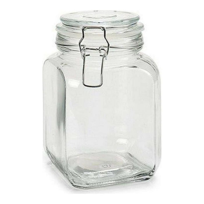 Glass Jar Vivalto 41632 Transparent Silver Glass Silicone Aluminium Steel 1,2 L 11 x 17 x 11 cm 11,5 x 17 x 11 cm