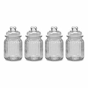 Glass Jar 4 Units Transparent Ø 7,5 x 12,5 cm 300 ml