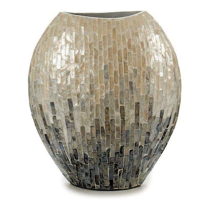Vase Gift Decor BIG-S3603668 Grey Mother of pearl Particleboard 15,5 x 35 x 31 cm