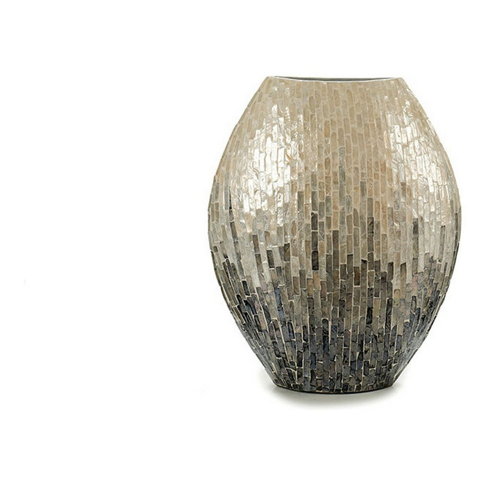 Vase Gift Decor Grey Mother of pearl Particleboard 17,5 x 45 x 37 cm